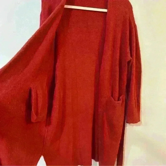 Moussy Front Tie Red Burgundy Long Soft Robe Women’s One Size - Picture 2 of 7